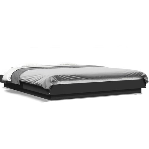 VidaXL Okvir kreveta s LED svjetlima crni 160x200 cm konstruirano drvo Slike
