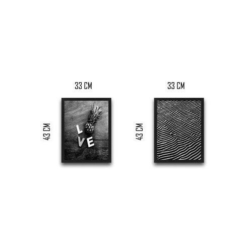 Wallity slika love black white, 2 dela, 30 x 40 cm Slike
