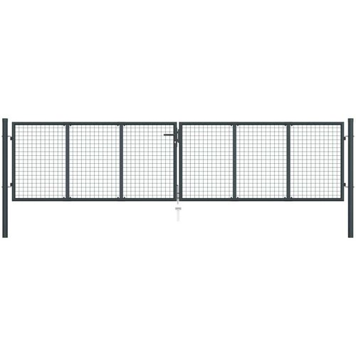  Mrežasta vrtna vrata od pocinčanog čelika 400 x 150 cm siva Cijene