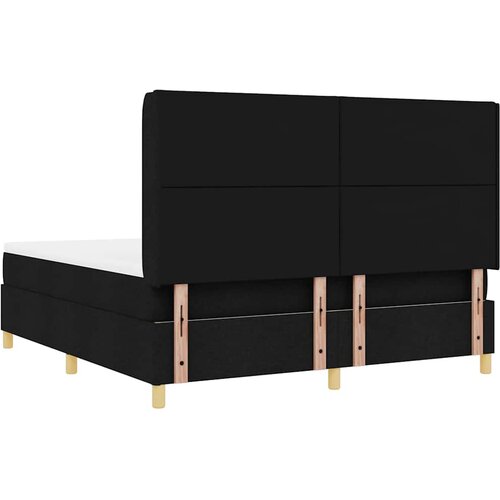  Krevet s opruga kutije s uzglavljem Crna 180 x 200 cm tkanina Slike