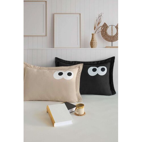 Lessentiel Maison Funny set jastučnica, 50x70 cm, bež-crna Cene