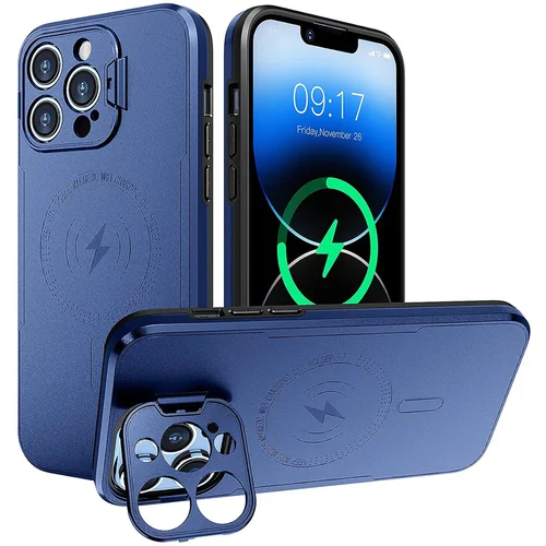 INF Etui za telefon z nevidnim nastavkom za drsno okence, ki ščiti oči Blue iPhone 15 Pro, (21373481)