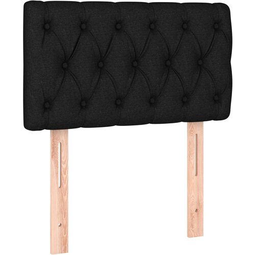 Maison Chic posteljno vzglavje - vzglavna omarica - nočna omarica črno 80x7x78/88 cm blago, (21705745) Slike