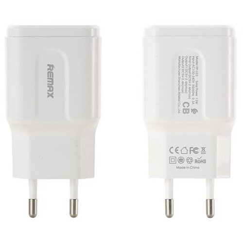 Remax RP-U22 HT2/ 1 Kućni punjač Dual USB, 2.4A, Type-C kabl, Beli Slike
