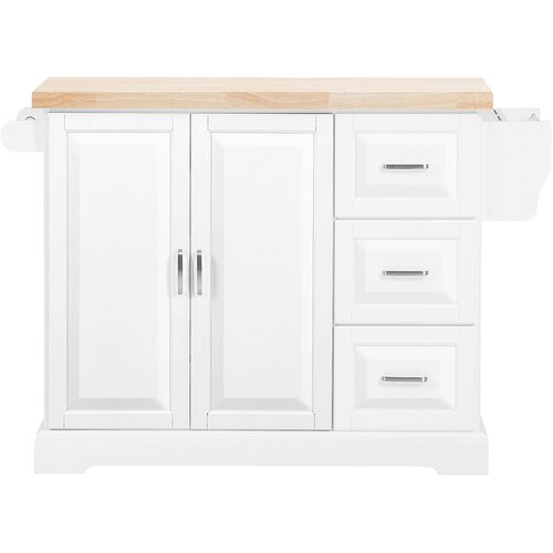 SoBuy Kuhinjski otoček z 4 kolesci in leseno mizo Barva Bela 130x71x91cm FKW41-II-WN, (5000212943) Cene