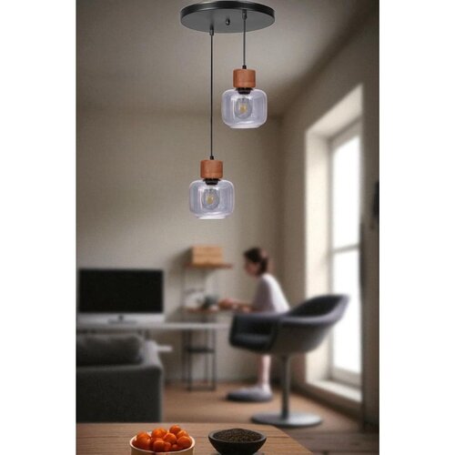 Opviq 9069-2 GreyOakBlack Chandelier Cene
