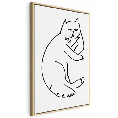  Slika - Cat Relaxing (1 Part) Vertical 60x90 U prirodnom drvenom okviru Cene