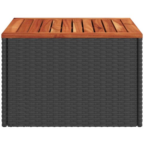  Vrtni stol crni 55x55x37 cm poli ratan i akacija Slike