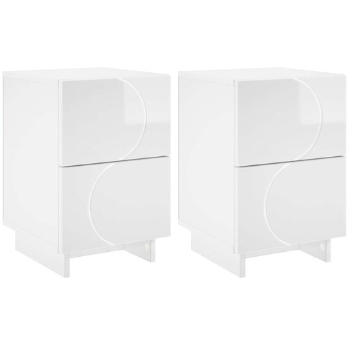  Noćni ormar 2 kom. Bijela visokog sjaja 33,5 x 34,5 x 50 cm Slike