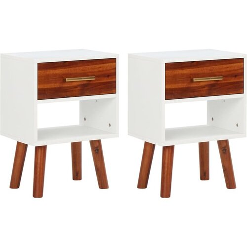 Noćni ormarići 2 kom od masivnog drva bagrema 40 x 30 x 57 cm Cijene