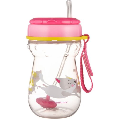 Canpol Sport Cup skodelica s slamico 9m+ Pink 350 ml Slike