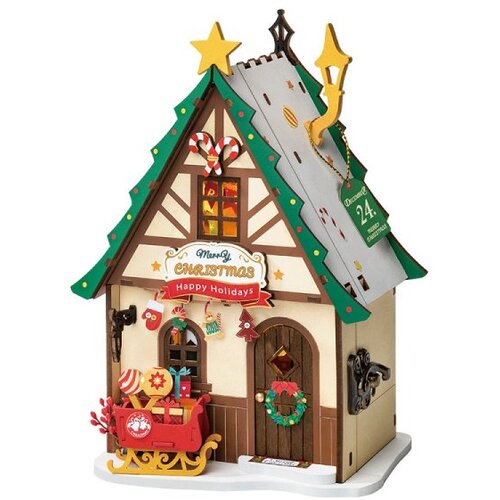 Robotime Twinkling Christmas House, drvena maketa Cene