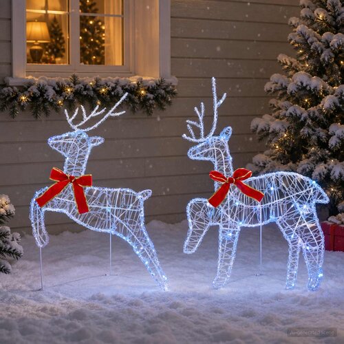  Božićni irvas 2 kom. 40 LED lampica Plava 43 x 19 x 65 cm Cene