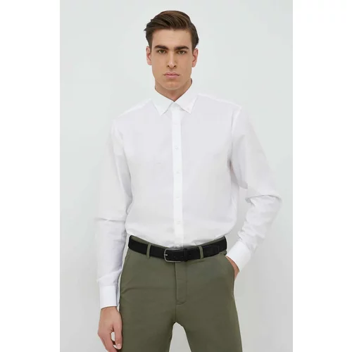 Seidensticker Pamučna košulja Za muškarce, boja: bijela, slim, o button-down ovratnikom
