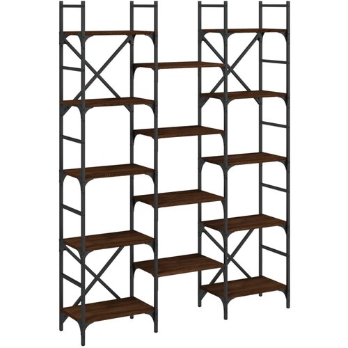 Maison Chic Knjižna omara - Knjižna polica - Knjižni regal rjavi hrast 127,5x28,5x172,5 cm inženirski les, (21723176) Slike