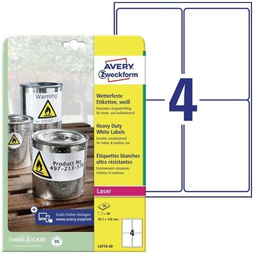  Etikete zweckform l4774 99,1x139 1/20 ZWECKFORM1 Cene
