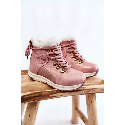 Big Star Children's insulated boots with a zipper KK374177 Pink