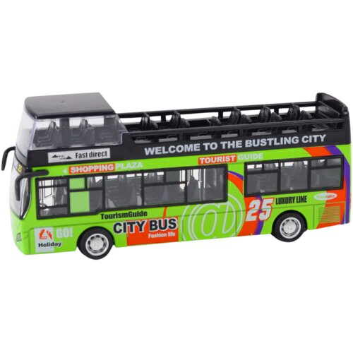  Turistički autobus na kat sa vratima koja se otvaraju i pogonom na trenje - zeleni Slike