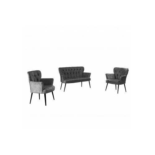 Atelier Del Sofa sofa i dve fotelje paris black metal grey Cene