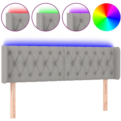  LED uzglavlje svjetlosivo 147x16x78/88 cm od tkanine Slike