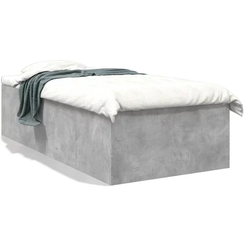  Okvir kreveta boja betona 90x200 cm od konstruiranog drva