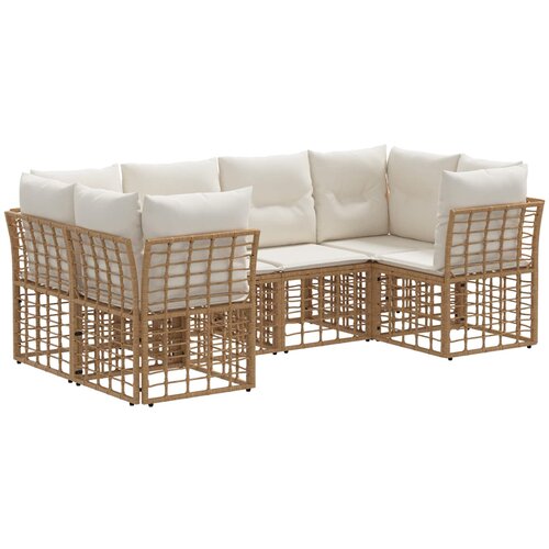  Set vanjskih sofa s jastukom 6 pcs Prirodna Poliester Cijene