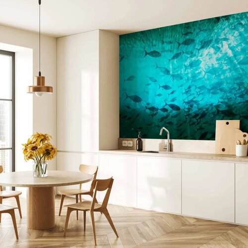  Foto tapeta - A shoal of dark fish 450x315 Vodootporna Slike