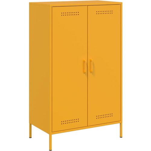 Maison Chic Visoka omara - Komoda - Predalnik gorčično rumena 68x39x113 cm jeklo, (21719967) Slike