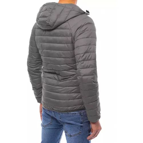 DStreet Men's quilted transitional jacket, dark gray TX4113