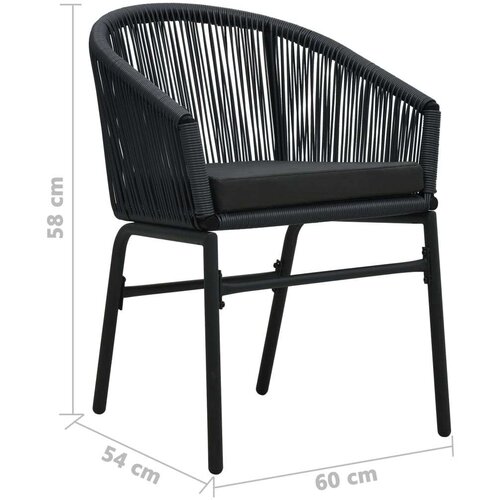 VidaXL Vrtne stolice 2 kom crne PVC ratan Slike