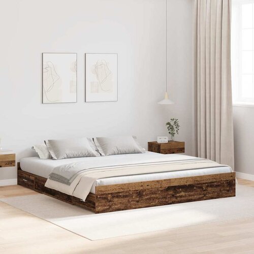 Krevet s ladicama Staro drvo 180 x 200 cm Konstruirano drvo Cene