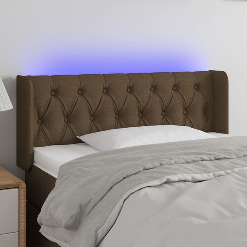  LED uzglavlje tamnosmeđe 93x16x78/88 cm od tkanine Cene