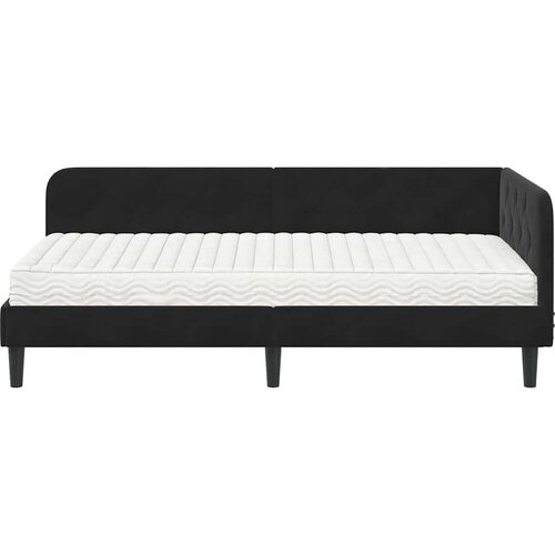  Kutni okvir kreveta s madracem Crna 100 x 200 cm Bar&amp;scaron;un Slike