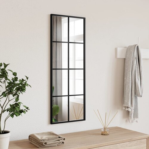 VidaXL Stensko ogledalo črno 30x80 cm pravokotno železo Slike