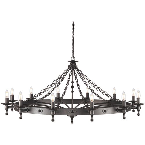 Elstead Lighting Elstead Warwick Viseči lestenec z 12 lučmi - grafitno črn, (22099711) Cene