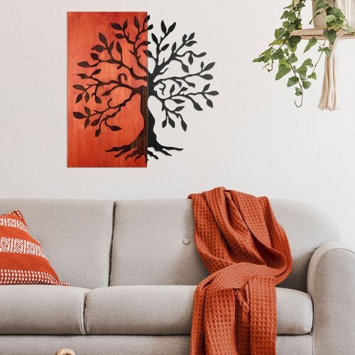 Wallxpert Aura of Nature -1 - Red, Black RedBlack Decorative Wooden Wall Accessory Cene