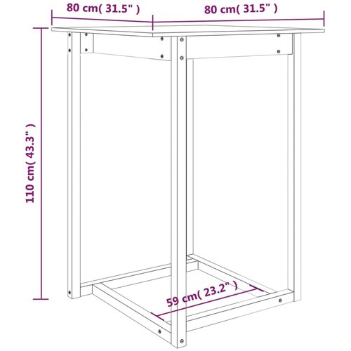  Barski stol 80 x 80 x 110 cm od masivne borovine Slike