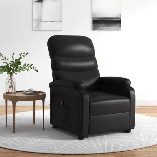  Fotelja na podizanje od umjetne kože crna