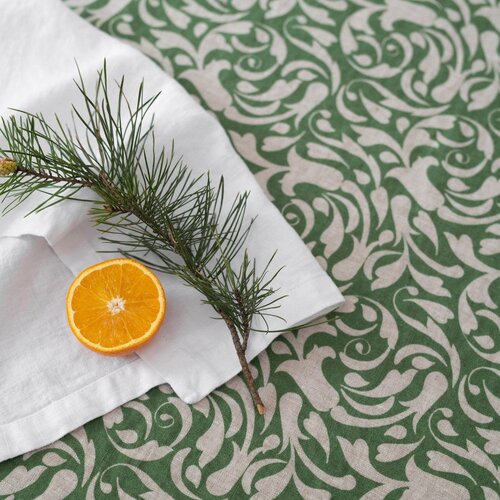 Linen Tales Lanena kuhinjska krpa 45x65 cm Evergreen Damask &amp;ndash; Slike