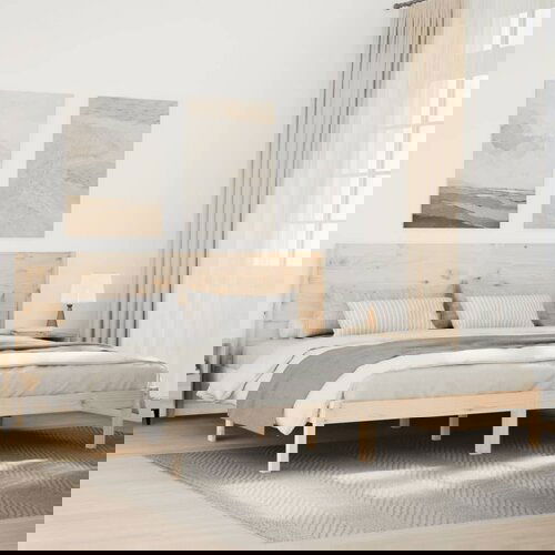 VidaXL Dugi okvir kreveta bez madraca 200 x 210 cm masivno drvo Slike