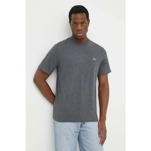 Lacoste Bombažna kratka majica moški, siva barva