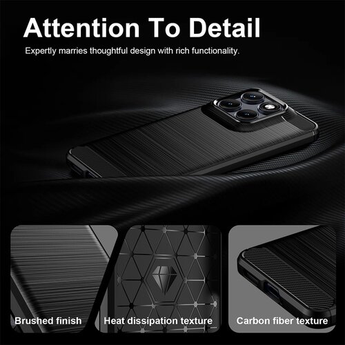 Techsuit Carbon Silicone maska za Motorola Edge 70 Fusion &amp;ndash; crna Slike