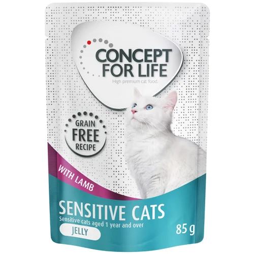 Concept for Life Snižena cijena! 12 x 85 g bez žitarica - Senstive Cats janjetina - u želeu