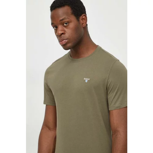 Barbour Pamučna majica za muškarce, boja: zelena, bez uzorka