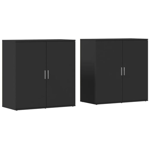 Maison Chic Komoda - Predalnik 2 kosa črna 79x38x80 cm inženirski les, (21720693) Cene