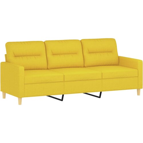  3-dijelni set sofa s jastucima svjetložuti od tkanine Slike