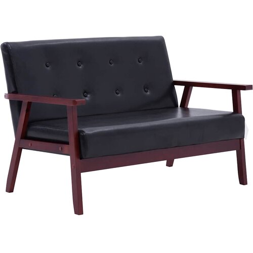  2-dijelni set sofa od umjetne kože crni Slike