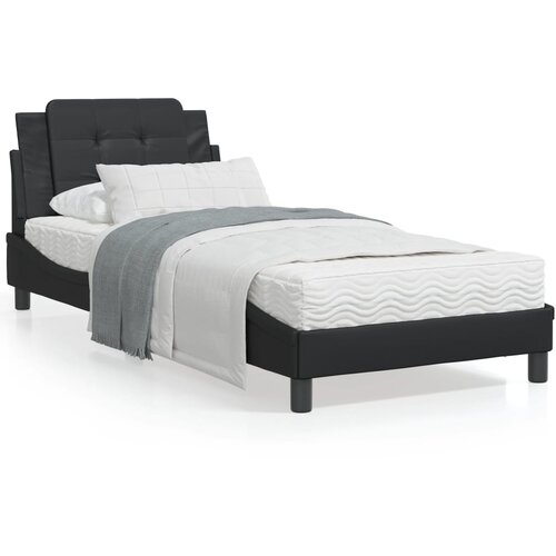 VidaXL Okvir za krevet s uzglavljem crni 100x200 cm od umjetne kože Slike