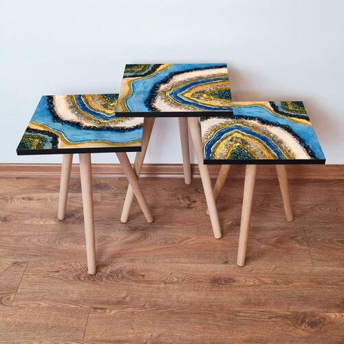 Hanah home 3Shp112 - multicolor multicolor nesting table (3 pieces) Cene