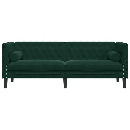  Trosjed Chesterfield s jastučićima tamnozeleni bar&amp;scaron;unasti Slike
